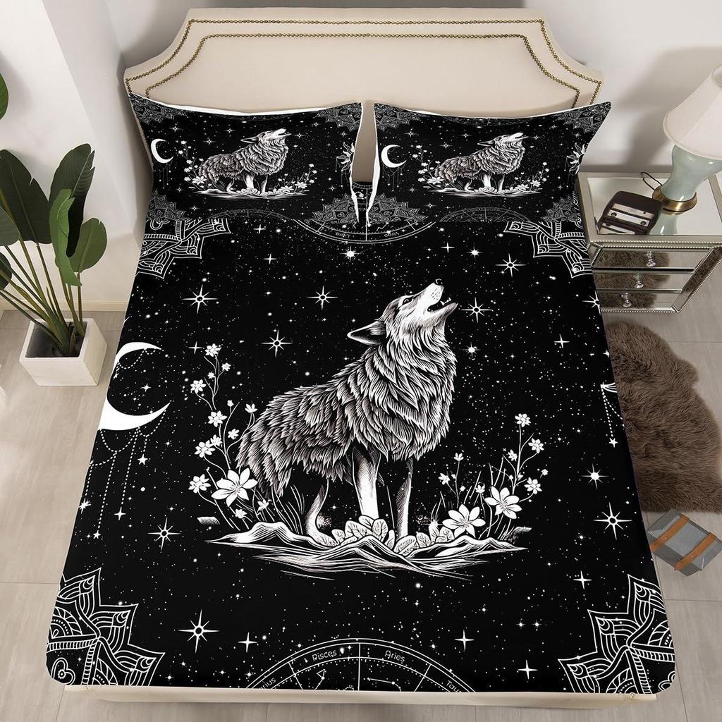 Halloween Pumpkin Unicorn Personality Pattern Mattress Three-Piece Digital Printing Bedding Set