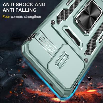 Armor Series For Motorola Moto G84 5G Case Slide Lens Lid PC+TPU Kickstand Phone Cover