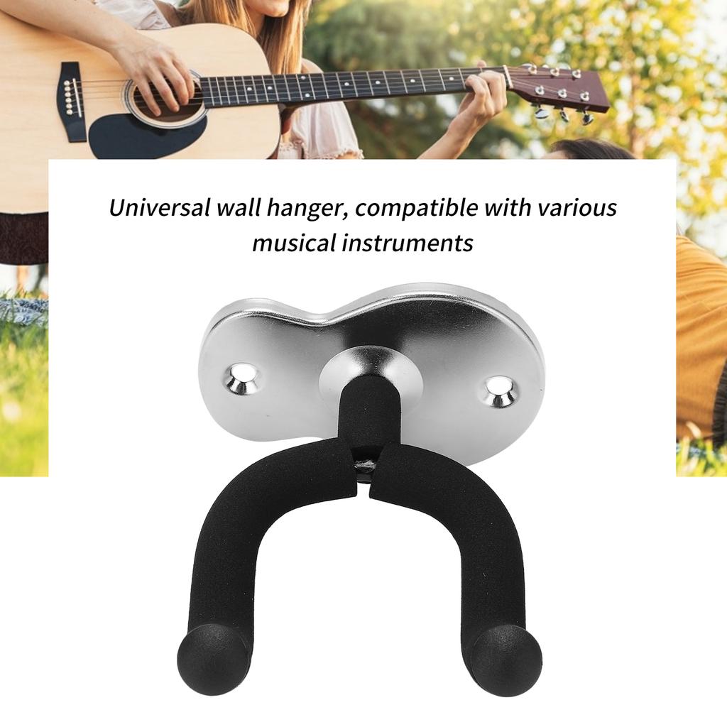 Guitar Wall Mount Hanger Hook Holder Stand Metal for Ukulele Violin Studio Room