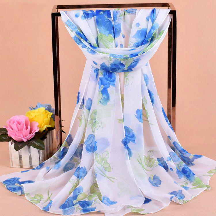 Women's Floral Silk Scarf: Spring & Autumn Sun Protection
