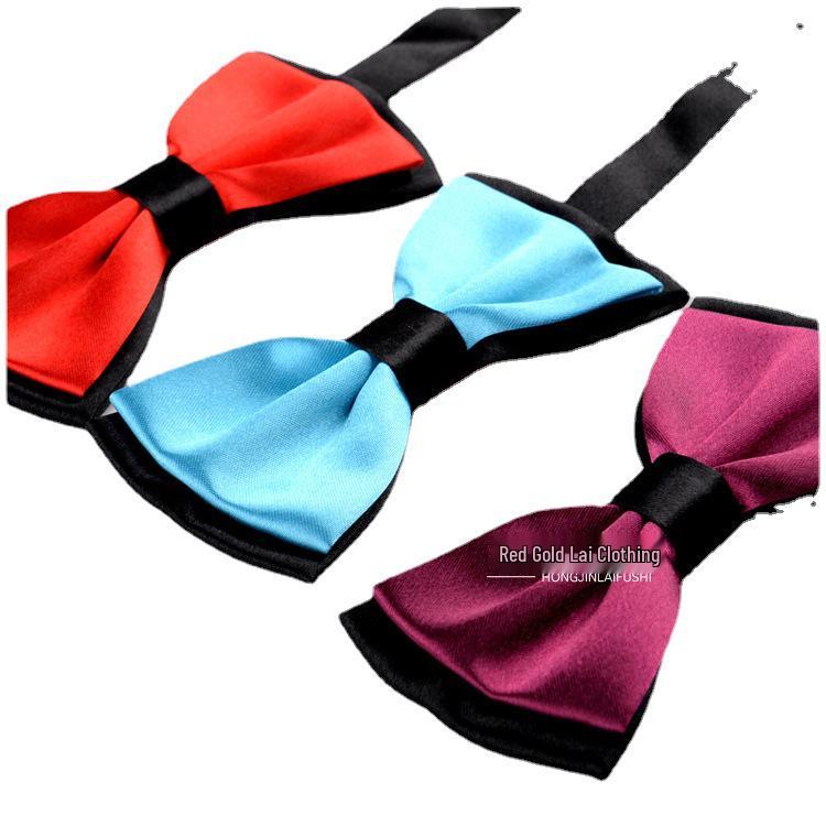 Men's Korean Style Color Block Bow Tie - Custom Business Casual & Formal Fashion Accessory