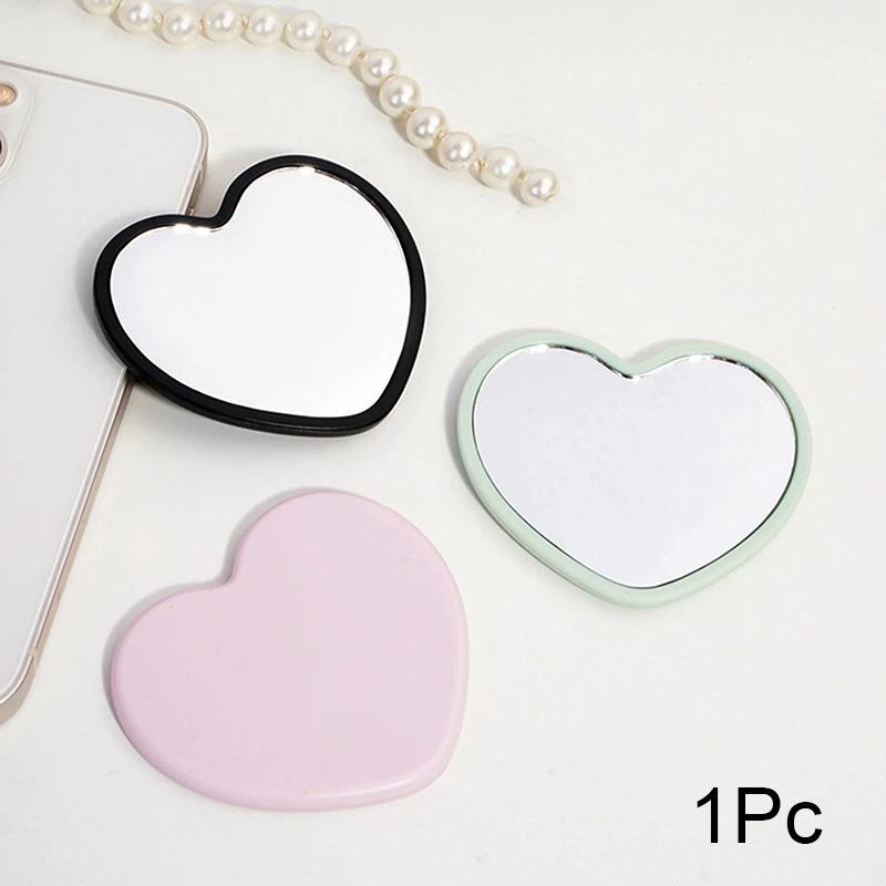1PC Mirror Dormitory Simple Dressing Mirror Love Small Mirror Gift Makeup Mirror Beauty Heart-shaped Mini Student