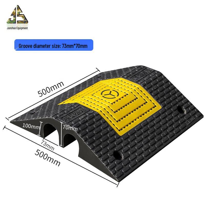 Heavy-Duty Rubber 2-Channel Cable Protector