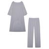 New Women's Cotton Linen Fashion Casual Plus Size Irregular Long Sleeve Set Wide Leg Pants Two Piece Outfit