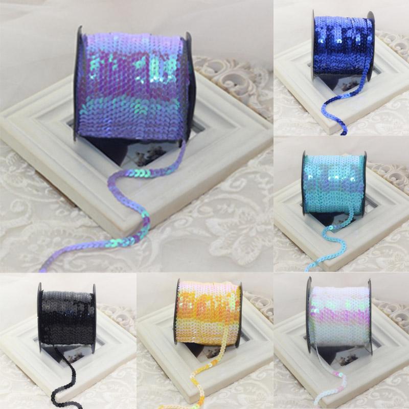 

Украшение из бисера, нашивка с блестками, соединительная полоса, 100 ярдов, 6 мм, сделай сам, блестки, аксессуары для платьев, сумок, разноцветные ремесленные жемчужные блестки, аппликации для одежды