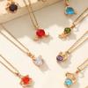 Fashion 12 Constellations Zirconia Pendant Necklaces for Women Sparkling Golden Stainless Steel Necklace Jewelry