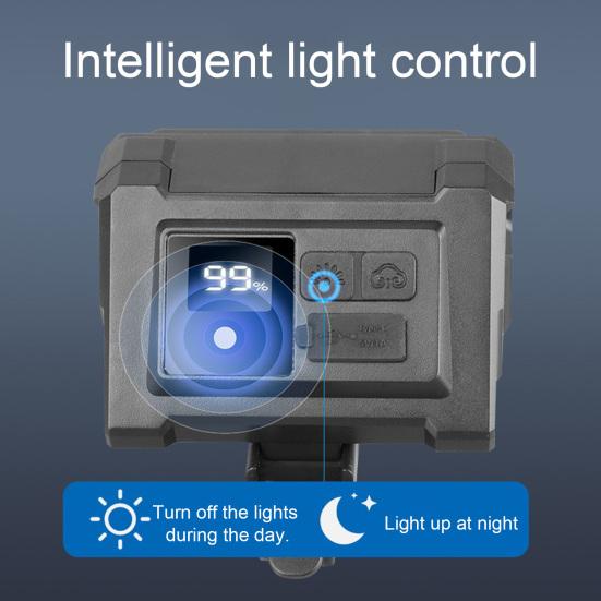 Bicycle Headlight Digital Display 5 Modes Adjustable Lightweight Waterproof Rechargeable MTB Road Mountain Bike Night Riding LED Front Lamp