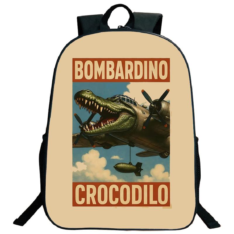 Tung Tung Tung Sahur Rucksack Italienischer Brainrot Cartoon Kinder Jungen Mädchen Studenten Schulrucksack Tralalero Tralala Teenager Umhängetasche