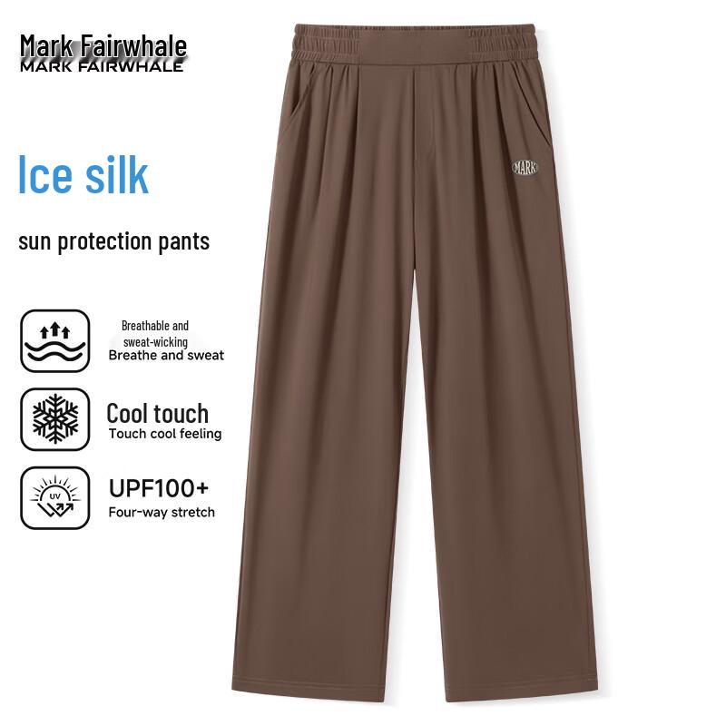 Mark Fairwhale Men's Ice Silk Casual Straight-Leg Pants