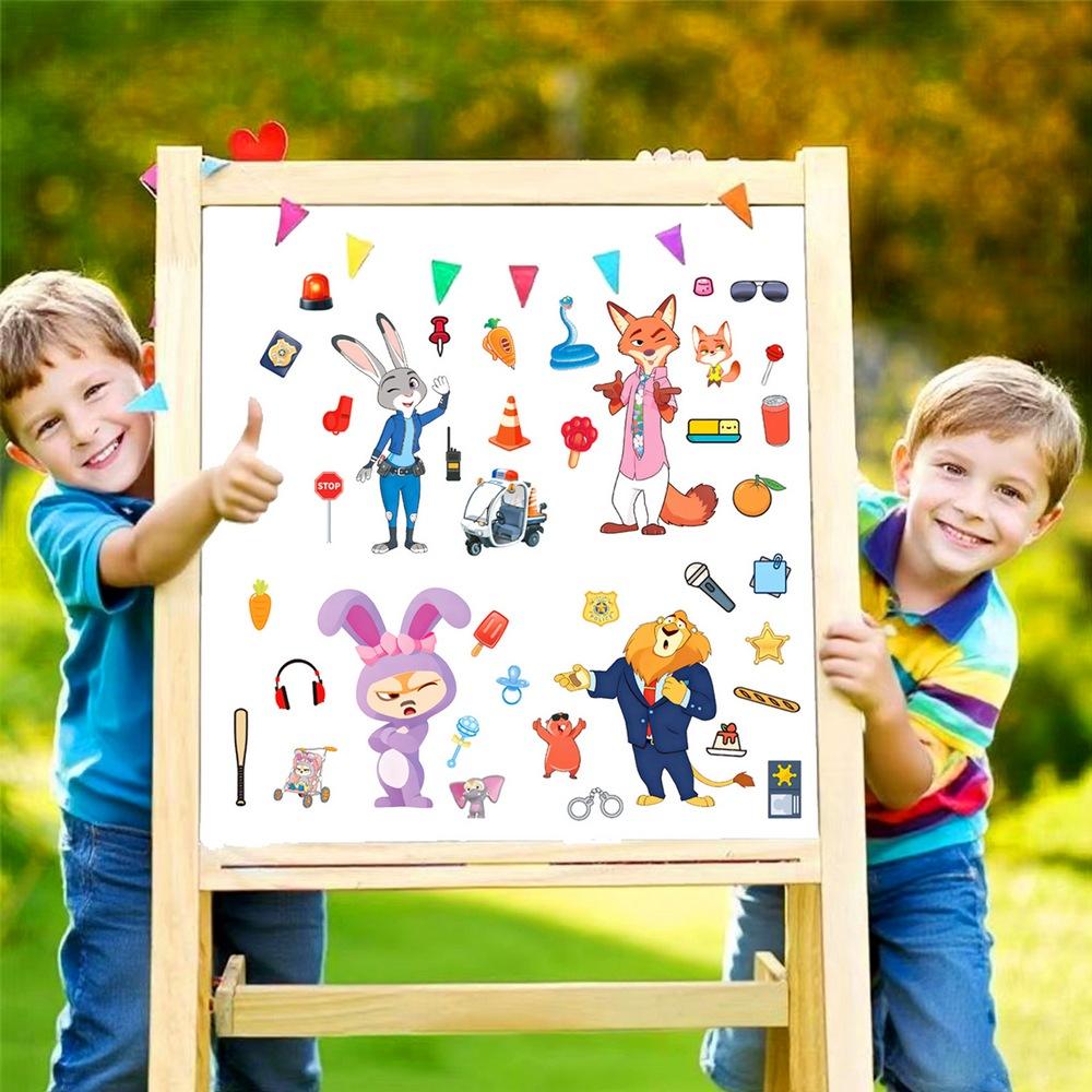 Disney Aesthetic Face Making Zootopia 2 Sheets Stickers DIY Kids Toys Kids Jigsaw Puzzles Party Decoration Reward Gifts