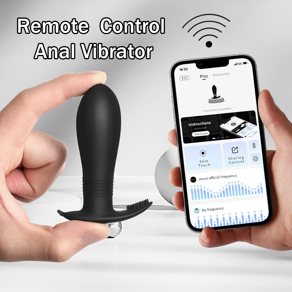 App-Fernbedienung Analvibrator, Kabelloser wiederaufladbarer Silikon-Analplug, Leise, Mehrere Vibrationsmodi für Paare