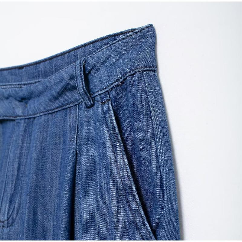 Fashion Women's Baggy Jeans Elegant High Waist Pocket Wide Leg Female Trouser 2025 Spring Lady Casual All-match Denim Pant New