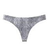 Seamless Ice Silk Leopard Print Low Waist Women's Thong