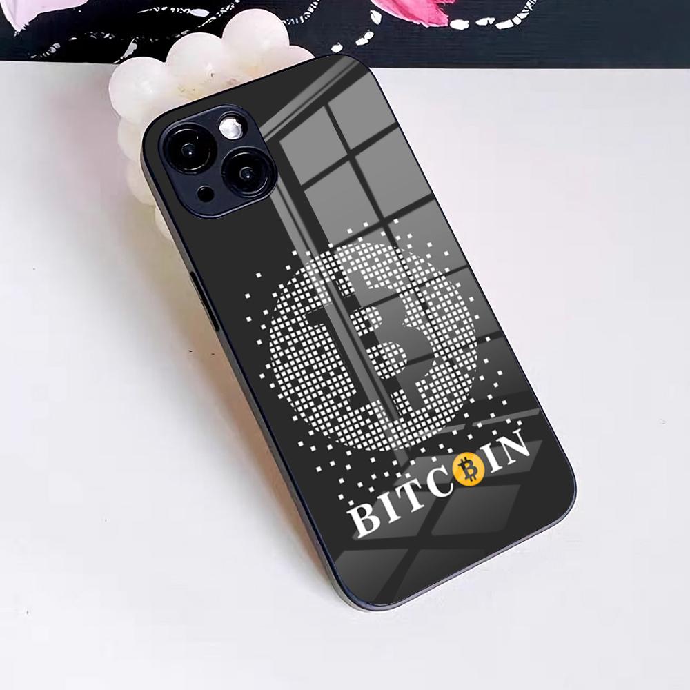 Bitcoin Cryptocurrency Btc Phone Case For IPhone 17 Pro Max 16 15 14 Pro Max 13 11 X Xs Xr 8 7Plus Glass Cover
