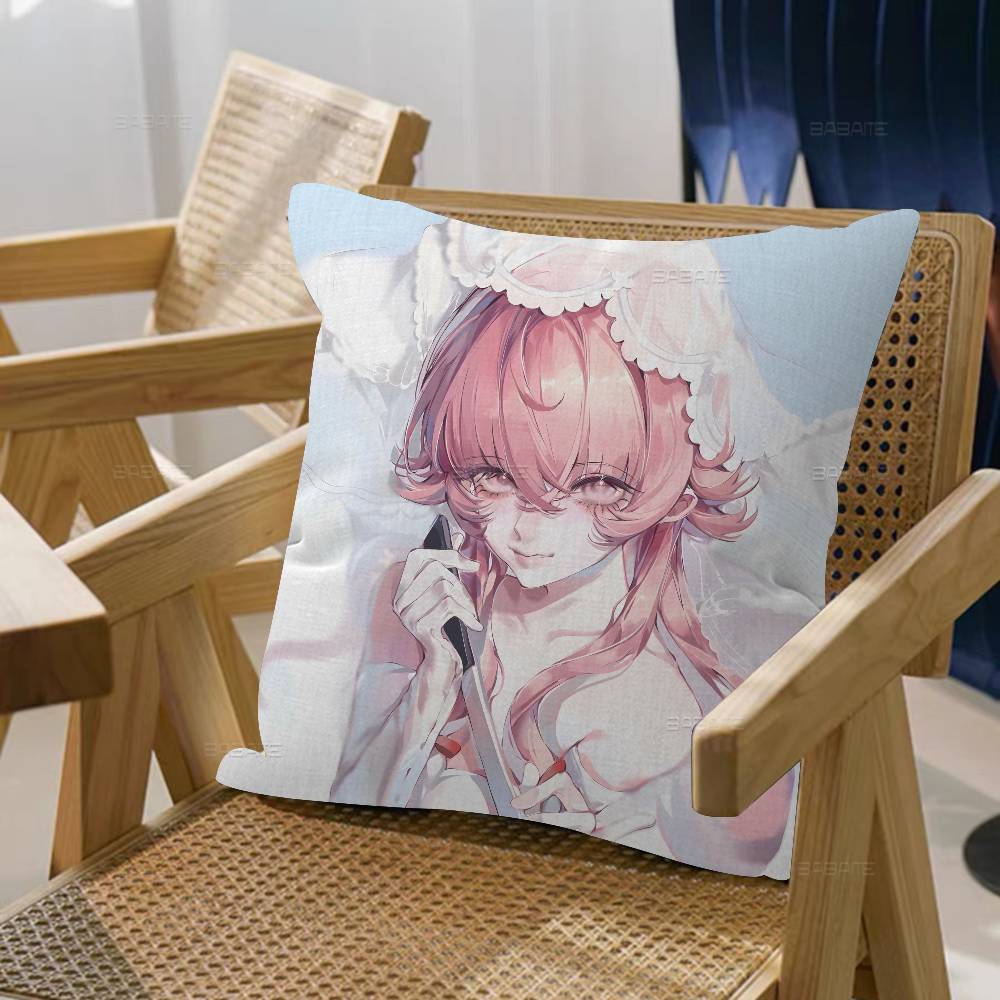 Anime The Future Diary Cushion Cover Pillow Cover Decor Pillowcase Printed Cushion Case for Couch