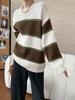 Sinan Retro Striped Loose Knit Sweater SN6772