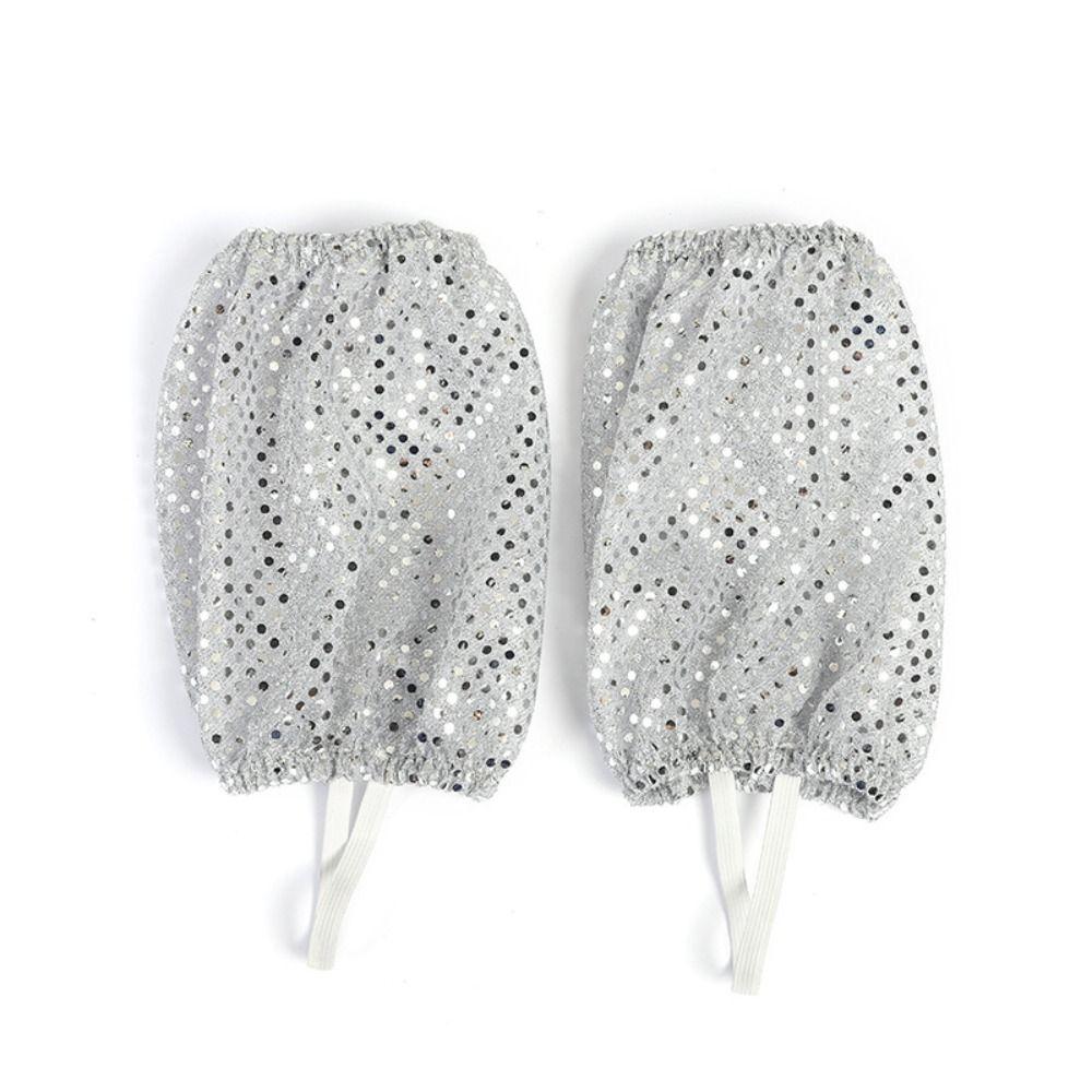 Silver Black Sequins Leg Warmers Sequined Stage Costume Shiny Leg Sleeves Jazz Dance