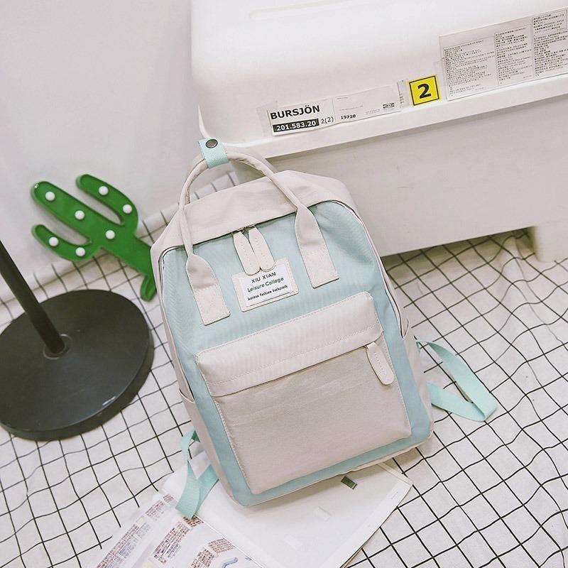 2025 Sweet Little Fresh Contrast College Wind Handbag Students' Large-capacity Waterproof Backpack Fashion Casual Versatile Backpack