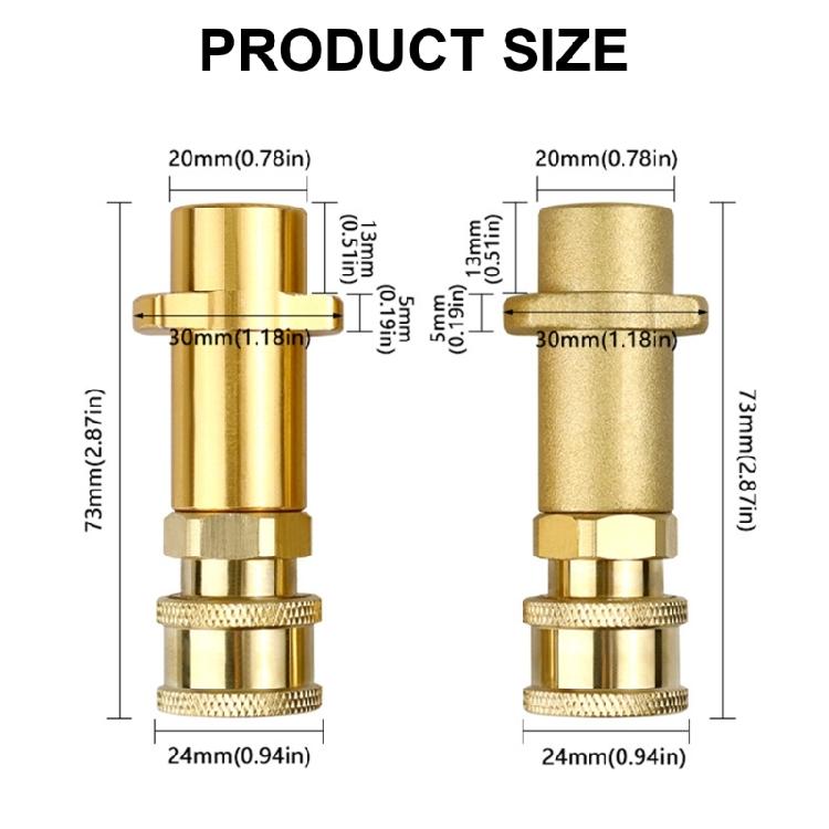 Brass Adapter for High Pressure Cleaner Pressure Washer Adapter,Secures Fit for Foams  Pots and Nozzle Cleaning Tool
