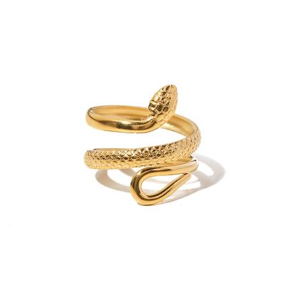 Youthway Metal Texture Tarnish Free Unique Unusual Snake Ring Stainless Steel Waterproof Metal Fashion Trendy Jewelry