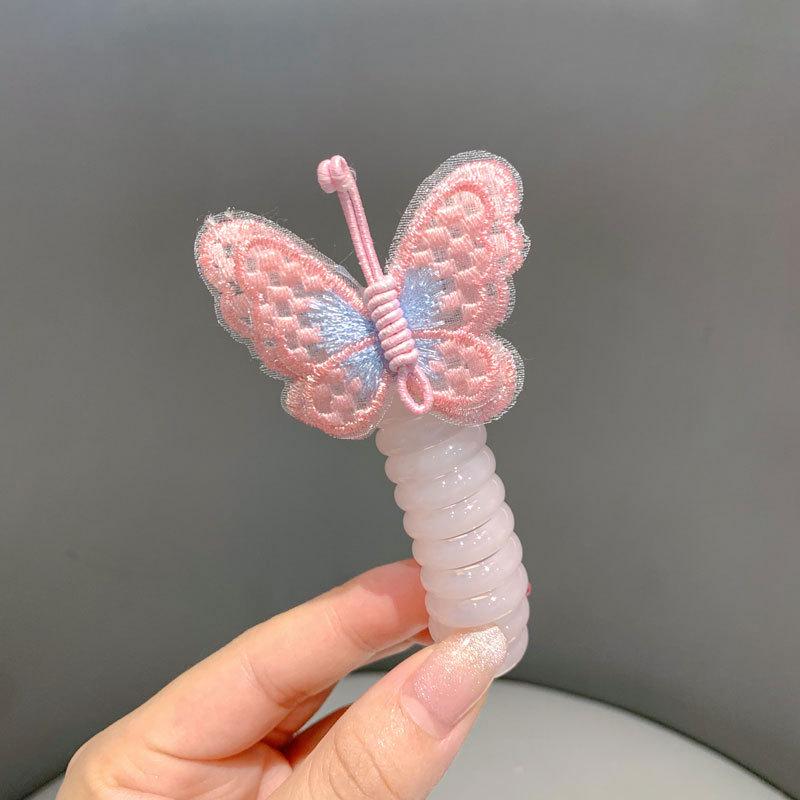 Children's Fairy Butterfly Telephone Cord Hair Tie - Sweet, Cartoon-Style Braiding Accessory