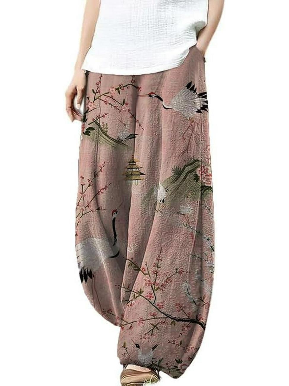 European Resort Style Women s Loose Gauze Print Pants Small