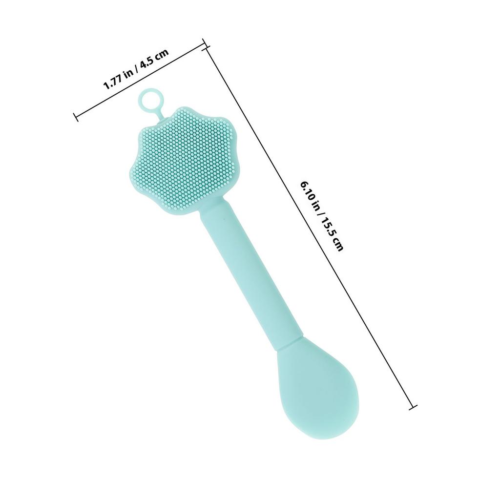 2Pcs Double-End Silicone Facial Brush Face Cleansing Scrubber Mask Applicator Tool Deep Cleaning Exfoliator for All Skin Types