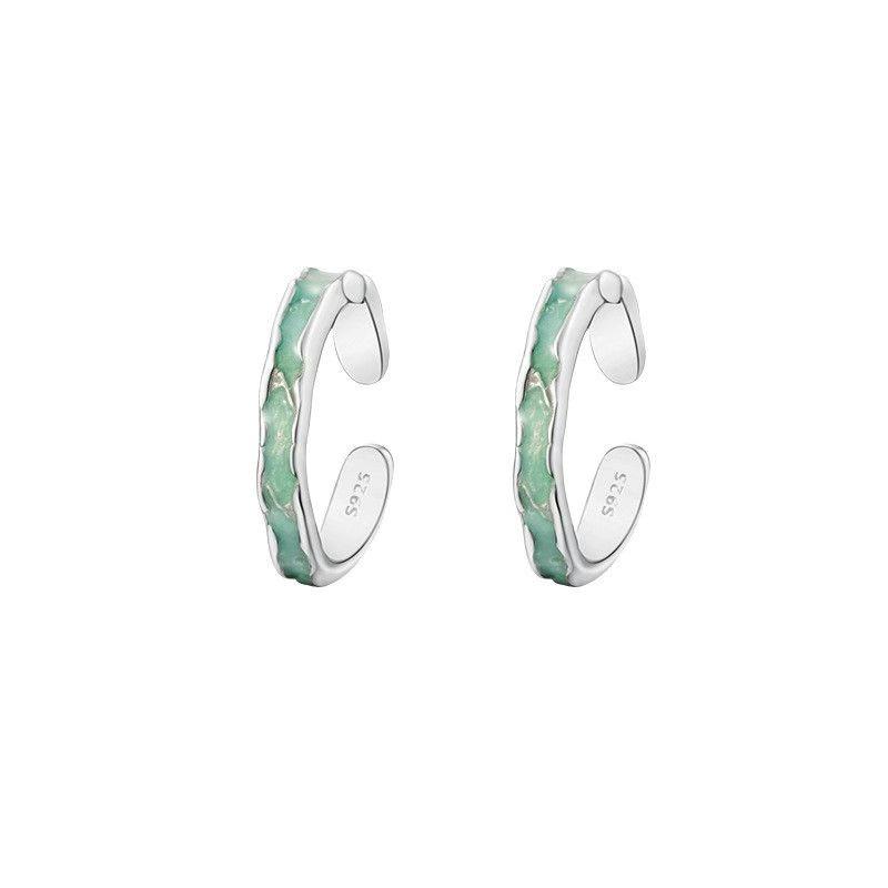 Simple Geometric Frosted Earrings Female Cold Wind Temperament Earring Buckle Niche Hundred with Earrings Affordable Dainty Earrings Daily Wear