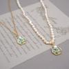 Monet Garden Oil Painting Necklace Accessories Women's Freshwater Pearl Flower Vintage Chinese Pendant Accessories