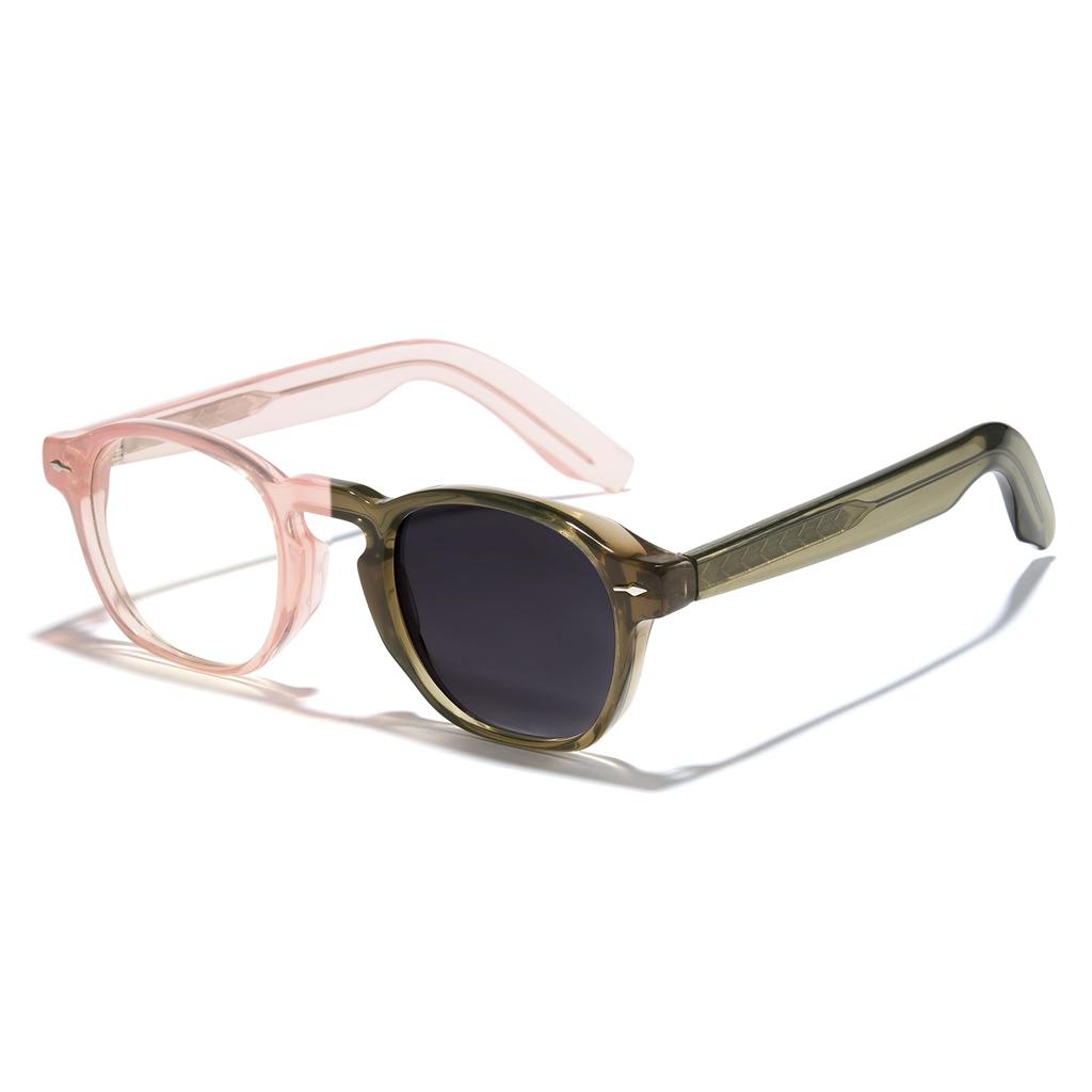 Magic Glasses Photochromic Glasses Frame and Lenses Change Color Blue Light Protection Use Suits for Mountain Stylish Light Pink To Glass Green