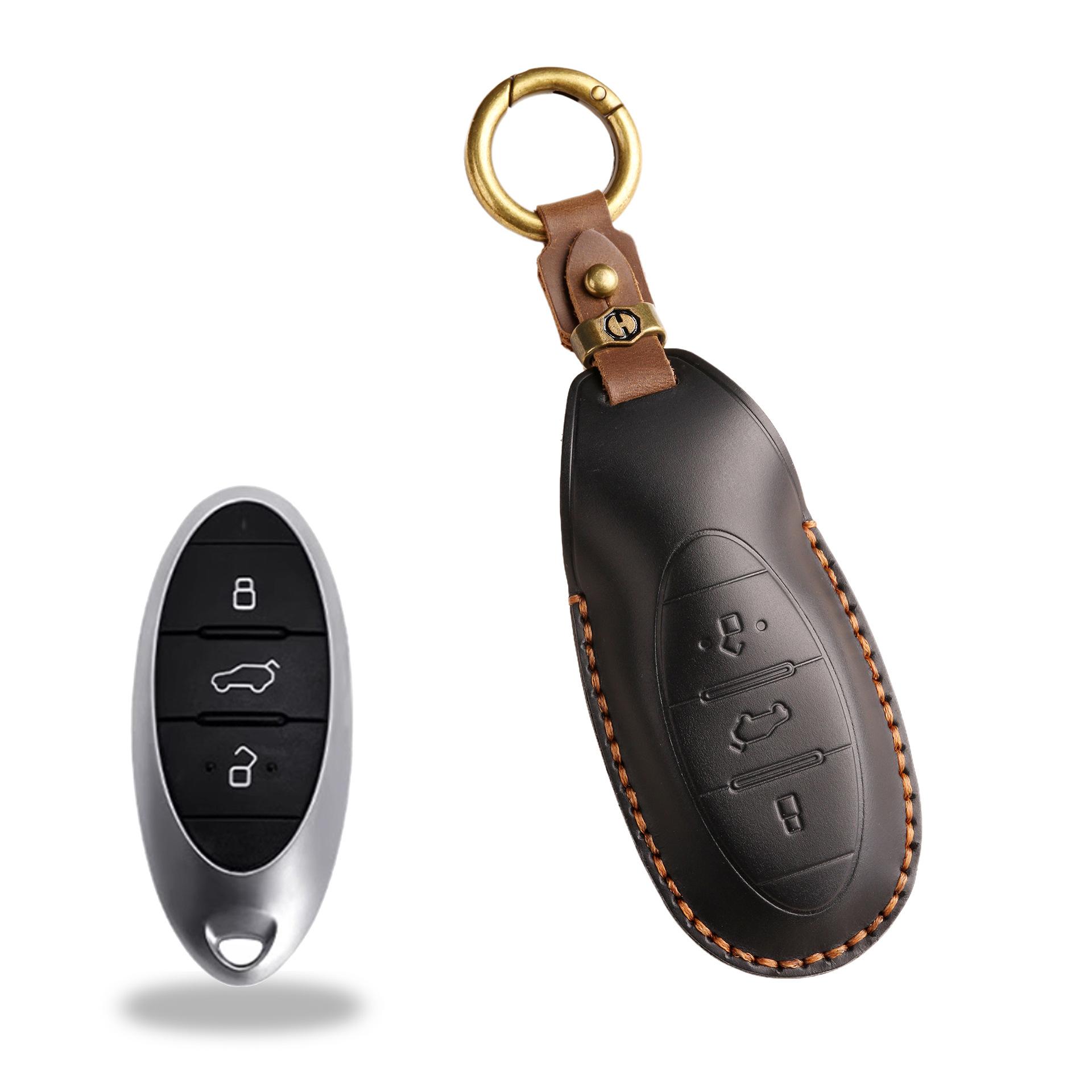 

Auto supplies are suitable for FAW Pentium key bag, pure handmade leather Crazy Horse car key cover. чёрный