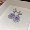 Luxury Banquet Court Style Zircon Flower Necklace Bracelet Earrings Retro Jewelry Set Light Luxury Jewelry Women