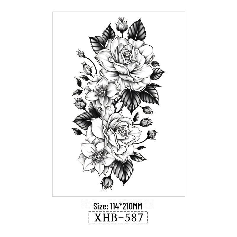 

Водонепроникні Чорні Тату-наклейки на півруки з тваринами 114*210MM