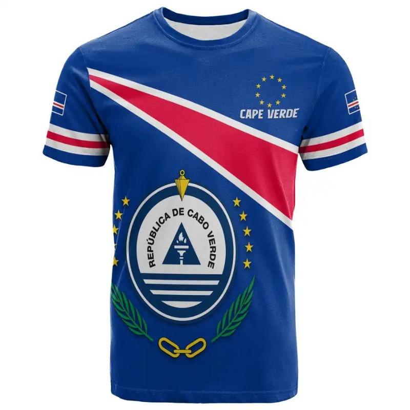 Cape Verde National Flag Emblem T-shirt Cap Vert Caboverde Men Women T Shirt Green Bandana Vert Oversized Celebration Tees