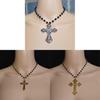 Punk Style Cross Pendant Necklace For Women With Electroplated Alloy Jewelry