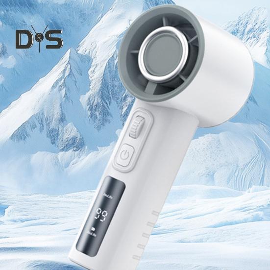 Handlüfter, 100-stufiges, einstellbares LCD-Display, wiederaufladbarer USB-Kühllüfter, tragbarer Mini-Lüfter für die Sommerreise im Freien