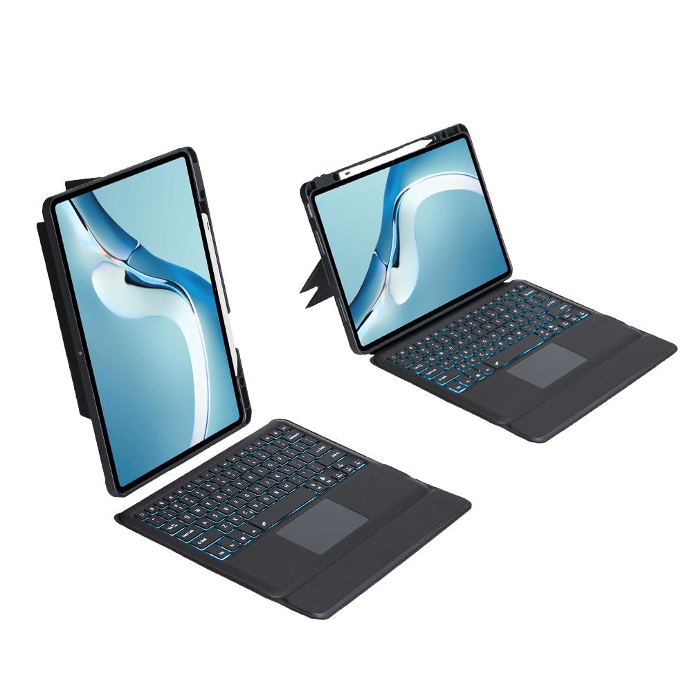 

TH126-AS For Huawei MatePad Pro 12.6 (2024)/(2021) Leather Stand Cover+Backlit Touchpad Bluetooth-compatible Keyboard A