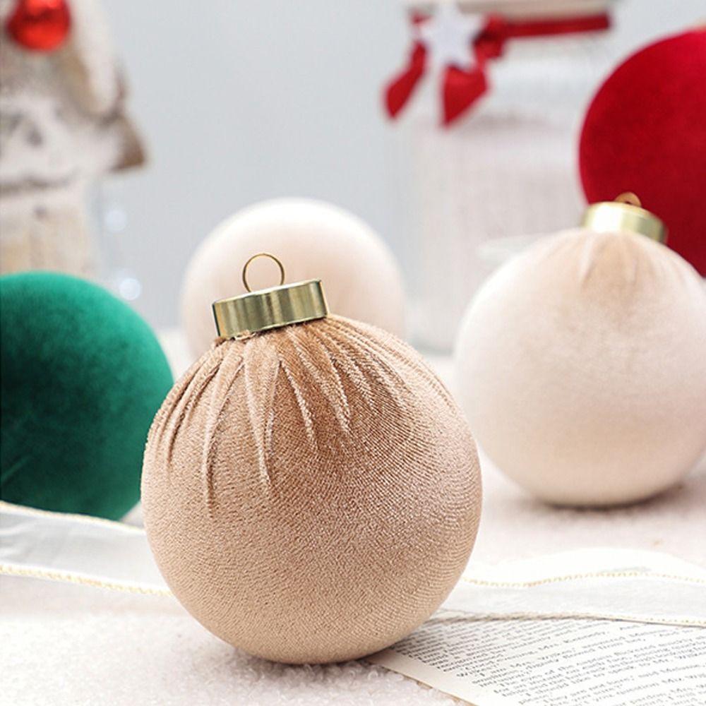 12pcs Festival Velvet Christmas Balls Set Plastic Christmas Tree Ornaments Merry Christmas Decor