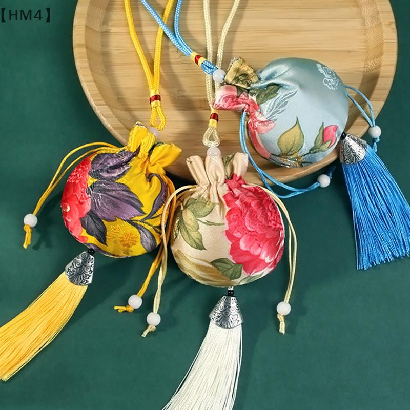 Chinese Style Embroidery Tassel Gift Car Pendant Empty Pouch Lotus Bag Diy Scented Sachet Fragrance Packs