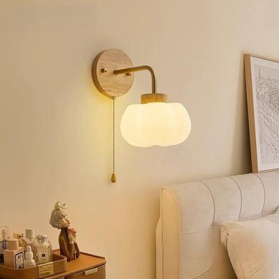 2023 New Japanese Wabi-Sabi Style Solid Wood Bedside Wall Lamp - Simple Warm Light