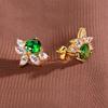 Gica Gema Emerald Earrings With High Carbon Diamond 925 Sterling Silver Unique Design Romantic Fine Earrings Jewelry Wedding Party Gifts New Trend