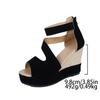 New Large Size Women's Shoes, Fish Mouth Women's Sandals, Wedge Heel Sandals, Zipper High Heel Sandals After Outer Wear