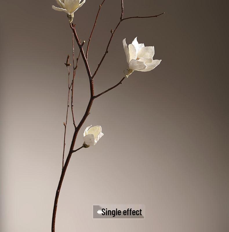 Magnolia Simulation Flower Arrangement: Floor-Standing Dried Branch Bouquet for Bedroom & Living Room Décor