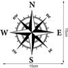 2 Pcs Compass Car Stickers Waterproof Vinyl Decals for All Motorhome Truck Van Car Bumper Decal 15cm*15cm Matt Black