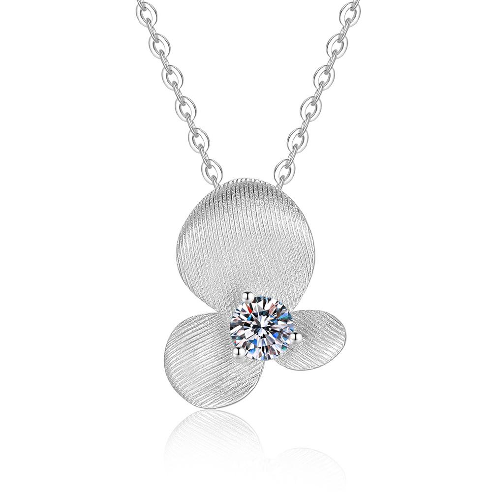 

S925 Sterling Silver Plated with Gold Necklace D ColorMoissanite Pendant for Woman Birthday Party Jewelry Gift серебряный