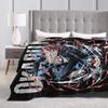 Anime Okarun Dandadan Flannel Blanket  Awesome Throw Blankets for  Sofa Bedding Lounge 125*100cm Quilt,