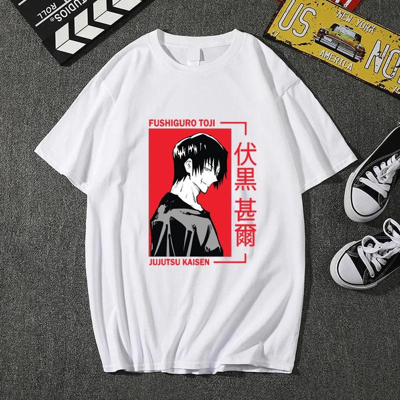 Fushiguro Toji Cool Graphic Printed T-Shirt Street Cool Anime Loose Round Neck T-Shirt Top