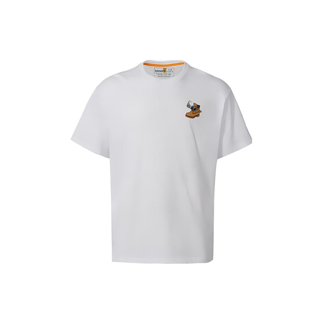 Timberland Cartoon Print Round Neck Casual Short Sleeve T-Shirt Men T-Shirts White A6CN6-100