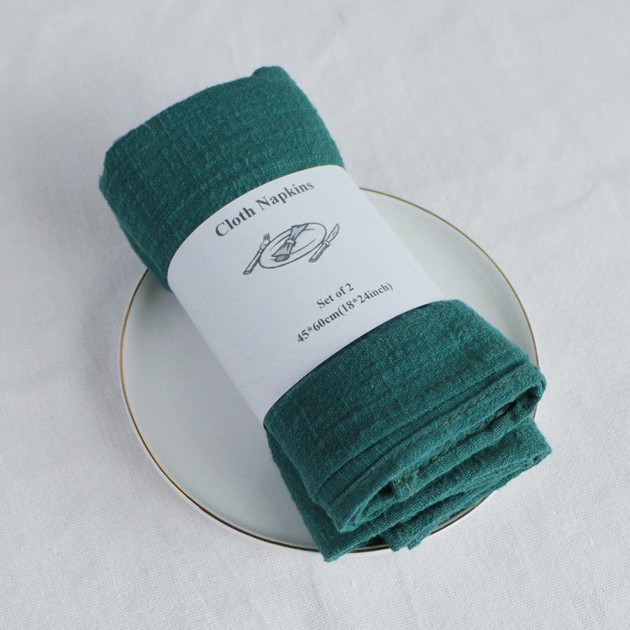 2PCS 45X60CM Skin-friendly Cotton Summer Napkins,Reusable Kitchen Dining Placemats,Customized Dinner Table Rustic Wedding Decor