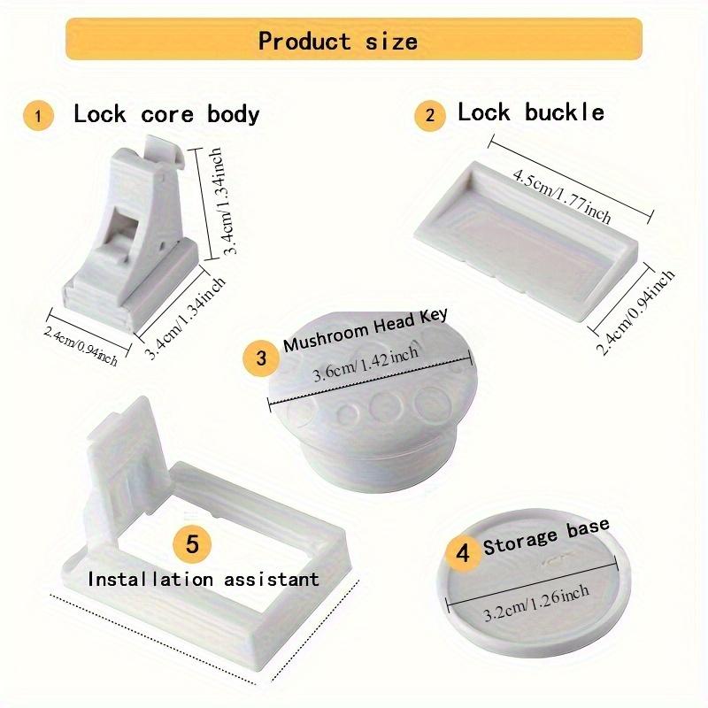 2/4 Locks + 1 Key, Child-Proof Magnetic Locks for Cabinets And Drawers, Invisible Multifunctional Locks.